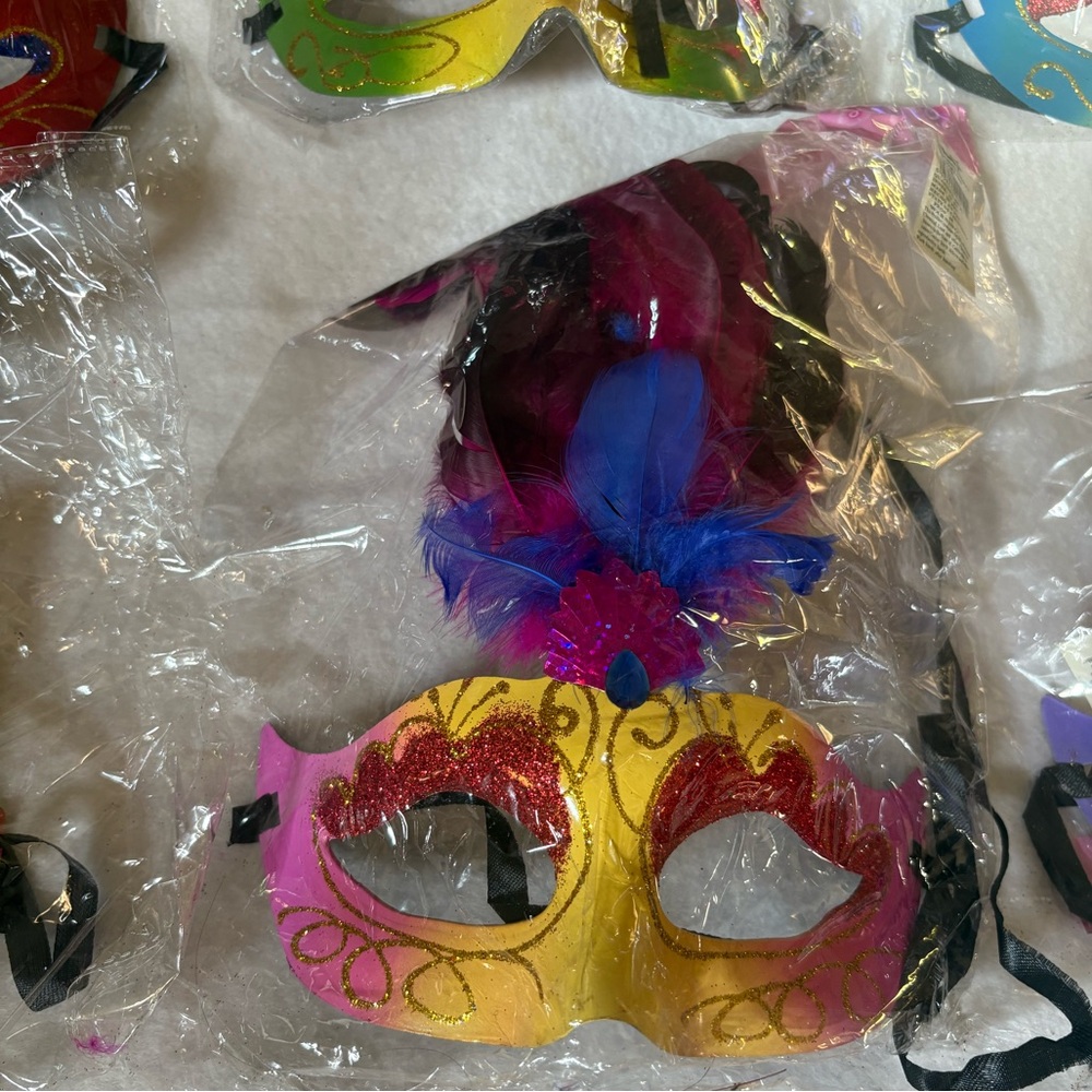 Colorful Masquerade Masks Set - Picture 3 of 3
